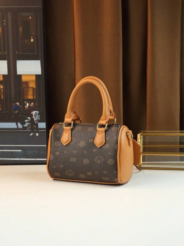 Stylish & Elegant Floral Tote Bag, Boston Pillow Bag With Chic Charm, Classic Crossbody Handbag For Women