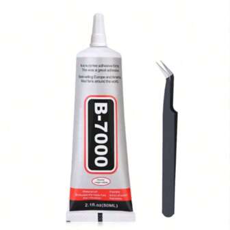 B7000 Rhinestone Glue Set, 1.69oz Clear B-7000 Super Jewelry Glue With Tweezers. Industrial Adhesive, Suitable For Fabric, DIY Crafts, Phone Repair, Jewelry Making, Crystal Gems, TAC Art Stones, Wood And Glass Transparent Industrial Adhesive. School Supplies, Back To School
