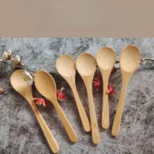 Natural Bamboo Spoons, Household Dessert Spoons, Ice Cream Spoons, Coffee Spoons,School Supplies