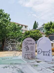 1pc Arch Acrylic Signs With Stand For Reception,Wedding And Party Event,Christmas