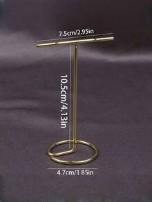 Metall T-förmiger Halsketten Ständer mit Holzsockel, Halsketten Präsentationsständer, Schreibtisch Schmuckaufbewahrung, geeignet für Halsketten, Armbänder, Ohrringe, Live-Streaming und Fotografie Requisiten, ideal für Frauen zum Aufbewahren und Organisieren von Geschenken für Hochzeiten, Sommer und Semesteranfang