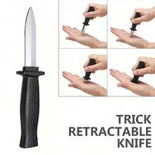1PC/2PCS/4PCS Realistic Plastic Spring-Loaded Retractable Knife, Prank Scary Toy, Magic Prop - Multicolor - View 2
