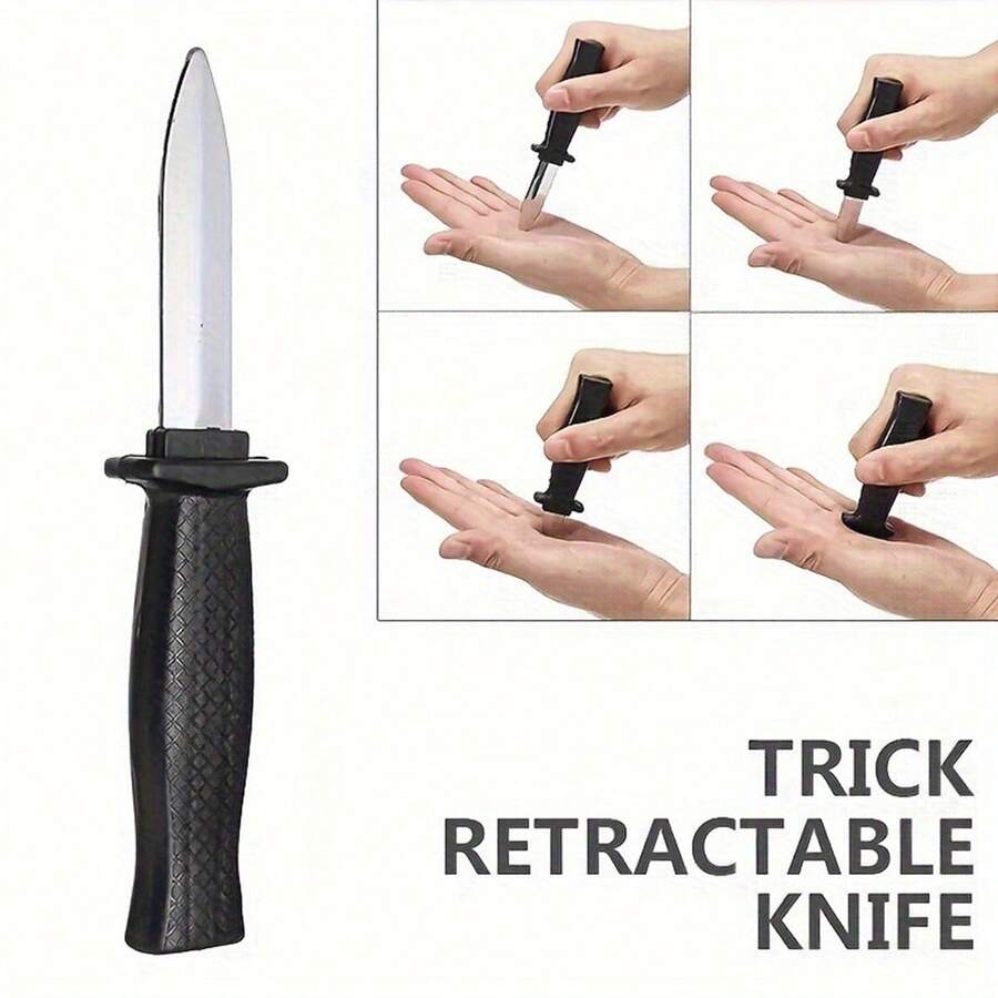 1PC/2PCS/4PCS Realistic Plastic Spring-Loaded Retractable Knife, Prank Scary Toy, Magic Prop