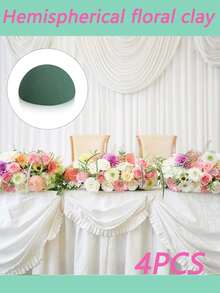 4 bucăți de spumă florală rotundă emisferică, fabricată din material poliester durabil, potrivită pentru realizarea de buchete de flori proaspete și flori artificiale, ideală pentru decorarea casei, a petrecerilor și a evenimentelor