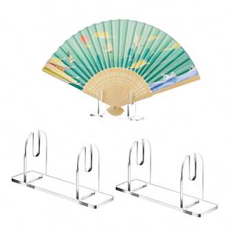 Acrylic Fan Display Stand Clear, Hand-Held Fan Stand Foldable Handheld Fan Display Stand Base Fan Organizer