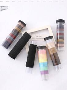 40/20pcs Women High-End Simple Elegant Black/Khaki/Colorful Hair Ties, Fashion Versatile Hair Accessories Suitable For Daily Outings, Ponytails, Makeup Matching
