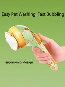 二合一宠物狗和猫长柄沐浴洗发刷、头部清洁和按摩洗发刷 - 彩色 - 查看 4