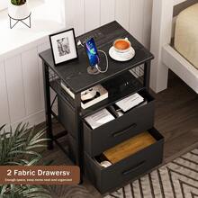 ✨Night Stand Bedside Bedroom, Nightstand Set Of 2 , Night Stand With Storage Shelf & 2 Drawers, End Table|Black|Enhanced Design|Suitable For Pet-Owning Households|Autumn & Winter Heartwarming Gift|Christmas & Halloween Gift|Newly Upgraded Thickened Edition|Thanksgiving Day|Celebration Gifts|NYE Party Gifts|Lunar New Year 2026|New Year's Eve|Valentine's Gifts|Made Me Buy It: Must-Haves To Stock Up On✨ - 黑色 - 查看 5