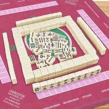 Alfombrilla para Mahjong, alfombrilla para mesa de mahjong antideslizante y con reducción de ruido, 32.4 * 32.4 pulgadas, alfombrilla para mesa de póker, juegos de mesa, juegos de cartas, juegos de fichas, dominó (rosa) - Rosa Fucsia - View 7