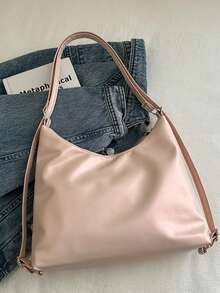 ZAOSHANGHAO Balo thiết kế nơ cho nữ, Túi tote phong cách Hàn Quốc, Túi đeo vai dung tích lớn thường ngày để đi du lịch, đi bộ, mua sắm - Hồng - Xem 3