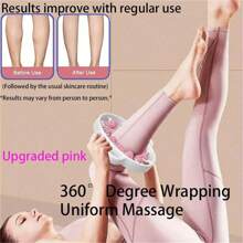 360° Muscle Roller Stick, 12 Roller Rings Leg Massager For Calves, Legs, Arms, Tennis And Golfer's Elbow - Plastic Fascia Muscle Roller Ball Fat Burner, Trigger Point Release - Perfect Mother's Day Gift