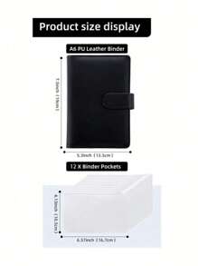 1pc A6 Faux Leather Budget Planner Set With 12 Zipper Bags - Cash/Card Organizer For Daily Office Use