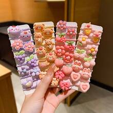 80pcs Niñas Dulce Dibujos Animados Flores Donas Pastel Decoración Lazos para el Cabello Conjuntos de Bandas para el Cabello, Elección ideal para Regalos - 80 Piezas de Colores de Caramelo - Ver 7