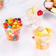 300 Packs 9 Oz Clear Plastic Cups With Dome Lids Disposable Cups With Lids Reusable Plastic Dessert Cups For Ice Cream Cake Snacks Fruit Cold Drinks Milkshake Pudding Salad - 9OZ-DomeLid-300 - View 6