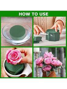 20pcs Round Floral Foam,Wet Florist Foam Block Flower Arrangement Supplies For Craft Project - Green - View 5