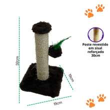 Cat Scratching Post With Exclusive Sisal Toy - Rust Brown - View 5
