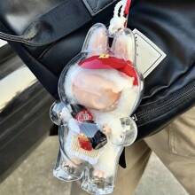 1pc Figurine Protective Case For Labubu, Clear Hanging Storage Box, Plastic Protective Cover. Suitable For: Plush Toys, Ceramic Decor, Figurine Accessories (Figurine Not Included, With Hanging Hook), Valentine's Day Gifts, Birthday Party Gifts, Christmas Gifts Graduation, Compatible With Labubu