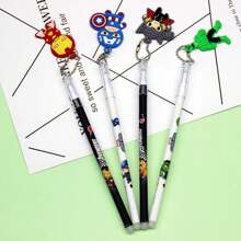 Disney 48pcs Disney Marvel Authorized Back-To-School Avengers Press Pen - Mech Style Acrylic Hero Badge Clip With 0.5mm Combat-Grade Ink, Superhero Power Boost Stationery Set, Epic Gift For Boys (Achievement Unlocked Writing )