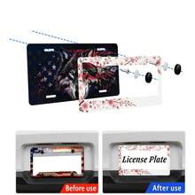 1PC Cherry TreeLicense Plate Holder, Colored License Plate Frame, Rust Proof And Waterproof Front And Rear License Plate Covers, 2-Hole Nut Set, Automotive Parts Label Holder Suitable All Vehicles - 12x6 Inch - View 3