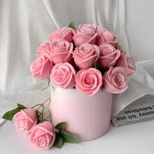 3 种款式玫瑰花硅胶蜡烛模具，创意玫瑰花束蜡烛蜡模，DIY 手工蜡烛、肥皂、环氧树脂工艺品，高品质且可重复使用 - 白色 - 查看 4