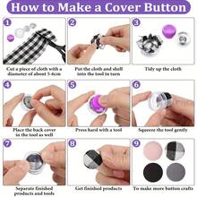 纽扣套套装，缝纫纽扣套工具包（含工具），DIY布艺纽扣，DIY手工，纽扣底座制作工具