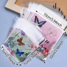 50 pezzi Sacchetti regalo con stampa di farfalle blu e fiori per festa di nascità, festa per la rivelazione del sesso, compleanno, matrimonio, sacchetti con stampa floreale, sacchetti tema farfalle per feste