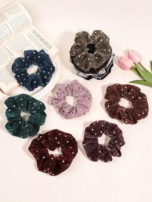 11pcs Satin Fabric Scrunchies With Sequins, Stretchy Hair Ties For Ponytail & Bun Hairstyles, Suitable For Daily, Party, Travel Wear, Travel, Hair Stuff, Stocking Stuffers For Women, Stocking Fillers Women, Christmas Gifts, Christmas Stocking Fillers, Gift, Christmas Gift, Stocking Stuffers For Adults, Stocking Fillers For Adult, Hair Stuff, Stocking Stuffer, Coming-Of-Age Christmas Hair Accessories, Gift Ideas For Women, Beauty Stocking Fillers, Christmas - Multicolor - View 7
