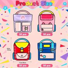 40 Stücke bunte transparente Geschenktüten mit Fenster und Tragegriff-Design, geeignet für Geburtstagsfeiern, Snacks, Süßigkeiten und Geschenke - perfekte Wahl für Abschluss, Schulanfang, Klassenaktivitäten, Partyfavoren. Zuckerfarbene Geschenktüten mit Rucksackform-Design, lebhafte Farben.