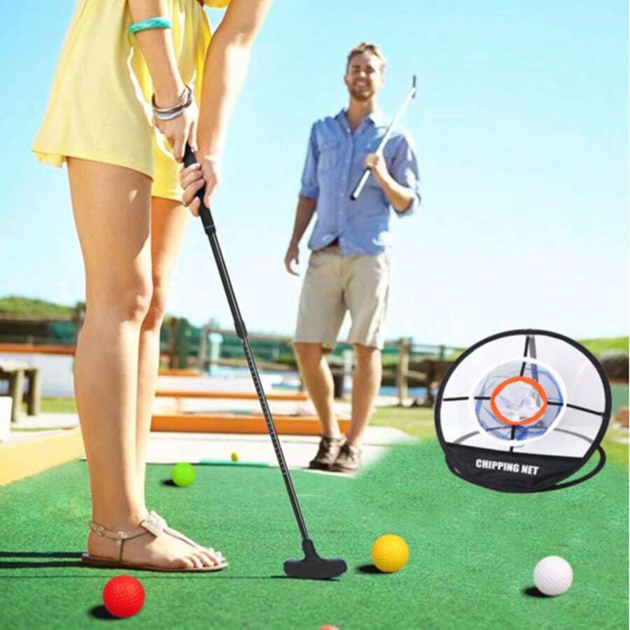 1Set Golf Net - Golf Practice Net - Golf Hitting Aid Nets For Backyard Driving Chipping Training Swing With Mult-Target Golf Hitting Balls Net For Outdoor Indoor,Golf Gifts For Men Dad Him And Golf Lovers - Black - View 1