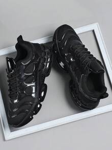 Men's Casual Retro Sports Training Shoes, Casual Sports Skateboard Shoes For Students, Men Sneakers Outdoor Running Shoes - Black - View 1