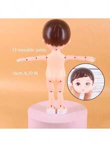 One Piece 6 Inches Cute Baby Dolls, Boy Model 13 Movable Joints Plastic Painted Eyes, For Children Girl Birthday Gift Toys