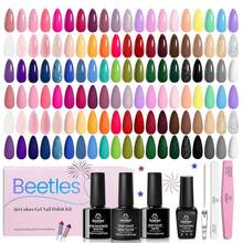 Beetles Gel Nail Polish Kit With U V Light 97Pcs Travel Holiday 45 Colors Gel Polish Set With Nail Stamp Nail Tips Base Top Coat All Season Gel Polish Starter Kit Gift For Women - 0-0-Seasonal Harmony 凝膠指甲油 - 查看 7