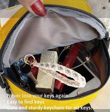 Wristlet Keychain Women Macrame Keychain & Keyring Wrist Lanyards For Keys Car Key Wrist Keychains Wristlet Bracelet - Purple - View 5