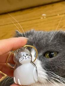 Porte-clés de rangement pour poils de chat, décoration suspendue de haute beauté avec coque transparente. Porte-clés créatif de rangement pour poils d'animaux de compagnie, sac à dos pour l'école, accessoires de voiture, style gothique mignon Y2K