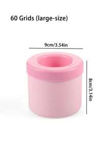 1pc Pink Silicone Portable Ice Mold, Cylinder 3D Ice Cube Maker, Easy-To-Release Silicone Ice Tray, With Multiple Compartments And Simple Bucket-Shaped Design With Lid, Reusable Ice Maker,Suitable For Home, Bar, Club And Outdoor Summer Drinks, Ideal For Cocktails And Fruit , Kitchen Supplies
