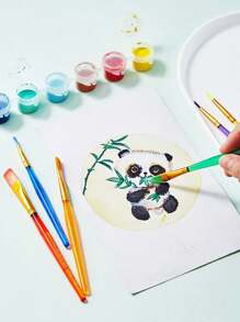 12pcs Candy Colored Children's Paintbrush Oil Painting Pen Set Plastic Rod, Art Painting Watercolor Painting Brush Oil Painting Pen Set, Phomemo 12 Pack Children's Paintbrush, Non Shedding Furry And Paintbrush, Specifications: 12PCS/4PCS/2PCS, Washable Acrylic Paint Set For Preschool Children, Toddler Painting Brush Set, Very Suitable As A School Gift For Children