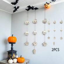 Halloween Hanging String, Birthday Decor, Handmade Faux Wood Material, Door Frame Decor, Suitable For Garden Party Decor, Perfect Holiday Decor Listing, Suitable For Porch And Living Room, Ghost Theme Door Decor, Teacher Gifts, Gifts For Friends, Party Decor, Holiday Delivery, Wedding Accessories