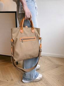 Casual Large Capacity Canvas Bag, Wide Strap Crossbody Bag, Niche 2025 New Versatile Tote Handbag