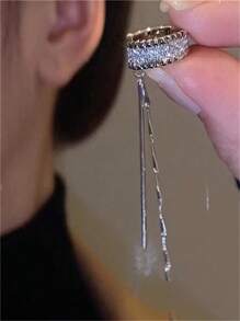 Boucles d'oreilles élégantes à longue frange clip-on, cadeau pour femmes