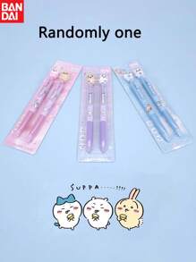 2pcs/6pcs Bandai, Chiikwa Stationery, Back To School Stationery, Inspirational Plastic Stretchable Ballpoint Pen In Black Ink, Lightweight Mid Point, Magnetic Cap, Smooth And Neat Writing, Lightweight And Durable Plastic, Cute Design, Suitable For School Students, Teachers, Writing, Start Of School Gifts, Perfect Party Gifts&Birthday Surprise Gifts, Ideal For Christmas, Halloween, Thanksgiving Gifts.