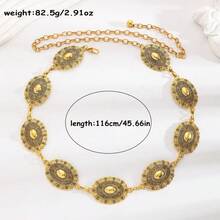 Chain Belt 2025 Summer Fashion New Large Oval Carved Waist Chain - 銅色 - 查看 8