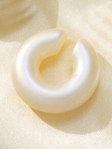 1-4-8 件/套女士多巴胺色 C 形夹式耳环，复古简约设计，无穿孔，日常配饰