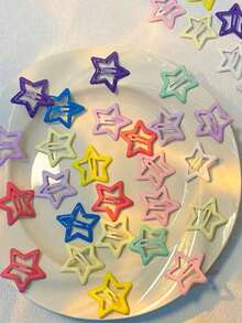 20 szt./30 szt./50 szt. Y2K dziewczęce mieszane kolory w kształcie gwiazdy 3 cm spinki do włosów, minimalistyczne modne pięcioramienne akcesoria do włosów w kształcie gwiazdy odpowiednie do codziennego życia, szkoły i zajęć na świeżym powietrzu