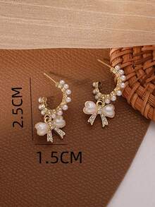 1 Pair Delicate Zirconia Earrings, Luxury Niche Design Quality Elegant Eardrops - Multicolor - View 6