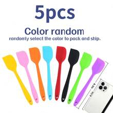 Juego de 1/5 espátulas, raspador de silicona con núcleo de acero inoxidable, mini raspador de silicona, raspador de mermelada, herramientas para mezclar y hornear pasteles, raspador de crema resistente al calor, adecuado para mezclar, cocinar, hornear - Multicolor - Ver 11