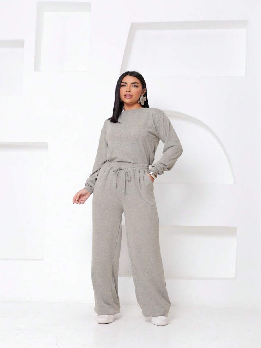 Women's Lanzinha 2-Piece Set Blouse And Trousers - 灰色 - 查看 1
