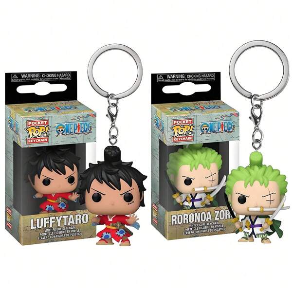 bandai One Piece-1PC Luffytaro/ Roronoa Zoro Cute POP Keychain!The Luffytaro And Roronoa Zoro Anime/Movie Mini PVC Figure Collectible Model Toy Keychain For Gift & Collect Ornaments