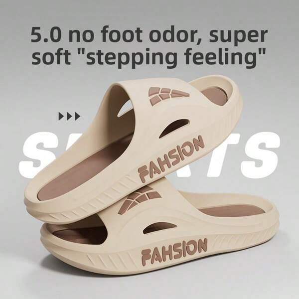 Summer Men's Colorblock Slides, Thick Sole Non-Slip Odor-Resistant Indoor Outdoor Basketballs Sandals