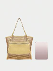 Große Netz Strandtasche mit hoher Kapazität, Schultertasche für Frauen, 2024 aufgerüstete wasserdichte Pool-Tasche für Strandurlaub, Schwimmen, Familien-Reiseaccessoires