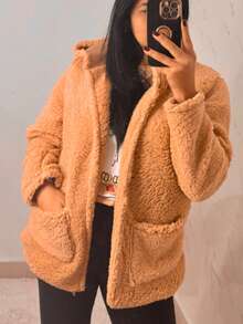 WOMEN'S WINTER COAT. WARM, FURRY - Khaki - View 3